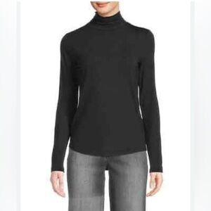 Elie Tahari black mock neck long sleeve turtleneck top women’s small